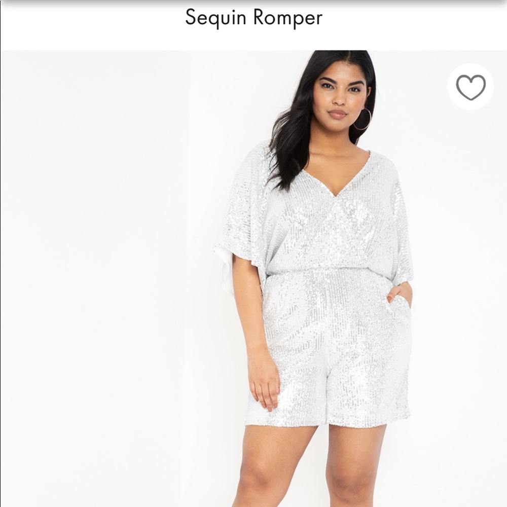 Eloquii Silver Sequin Jumpsuit